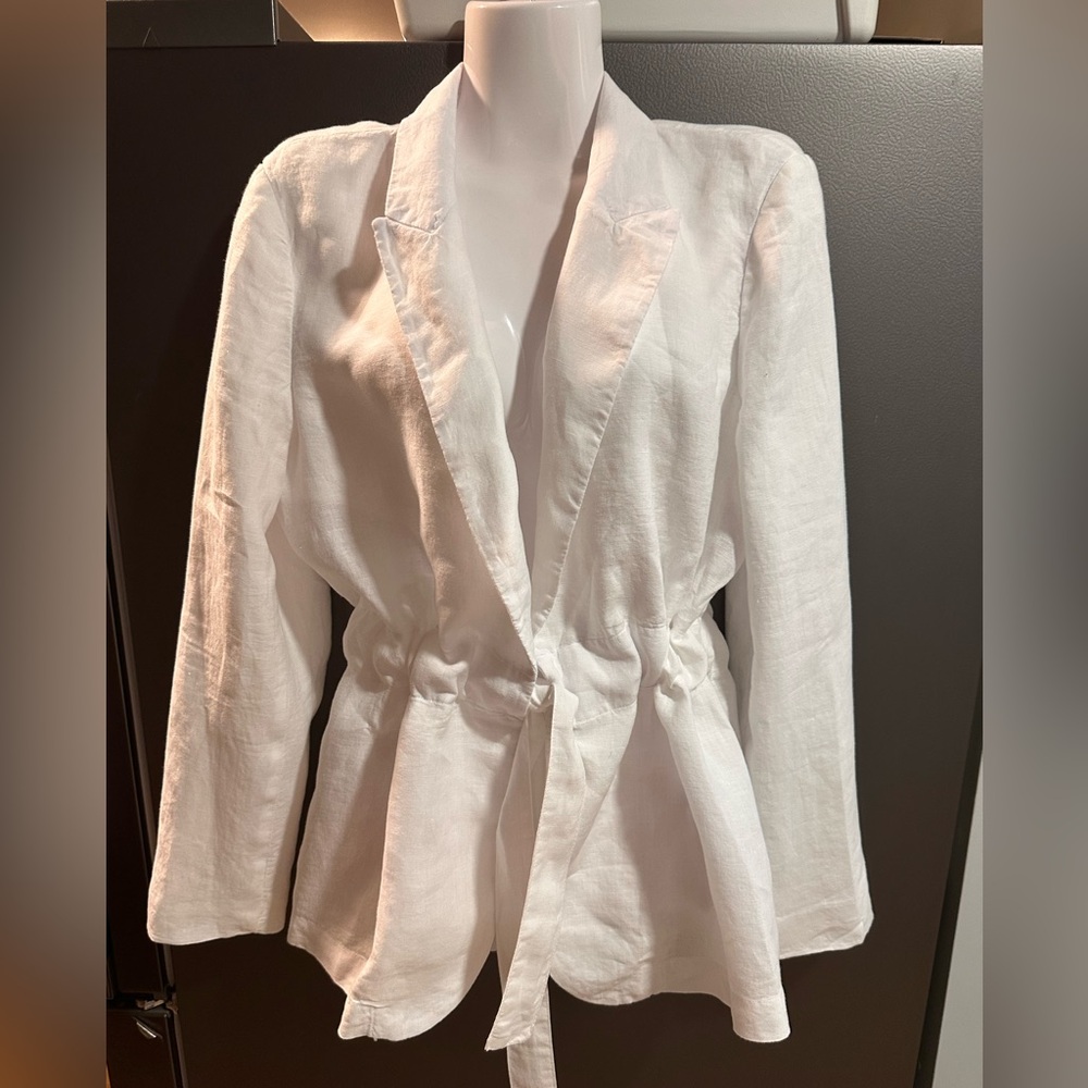 120% Lino Chic White Women's Blazer